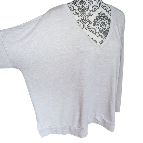 Banana Republic Top Women's L Minimalist Lounge Pilates Luxespun Boxy V-Neck - Picture 7 of 13